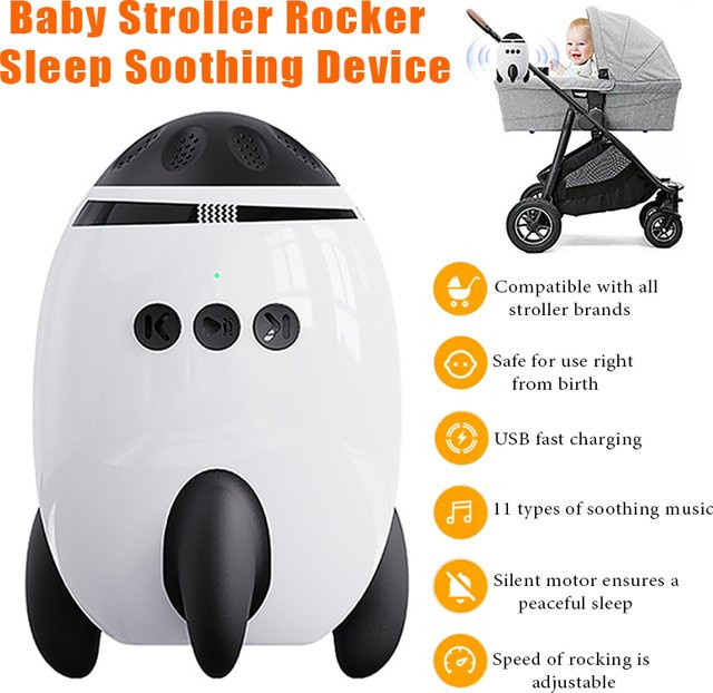 Luxuglow Tragbares Baby-Beruhigungsgerät in Weiß mit Bluetooth, weißem Rauschen und Vibrationsfunktion - Bild 1