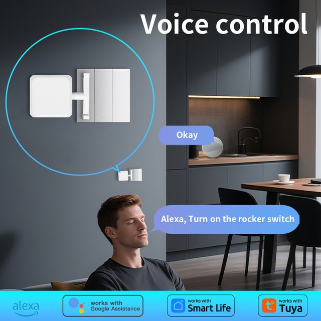 Tuya Bluetooth Fingerbot Roboter-Knopfsteuerung in Weiß zur Fernbedienung mit Unterstützung für Google Home und Alexa Sprachassistenten - Bild 1