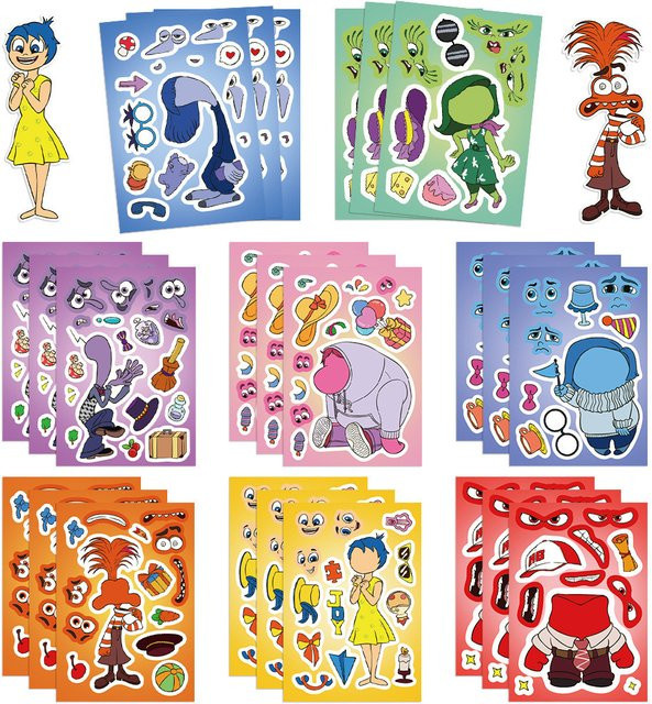 8 Stück Inside Out Graffiti-Aufkleber wasserfest als DIY-Dekoration für Handyhülle, Tablet und Skateboard in Multicolor von RecordingYourLife Store - Bild 1