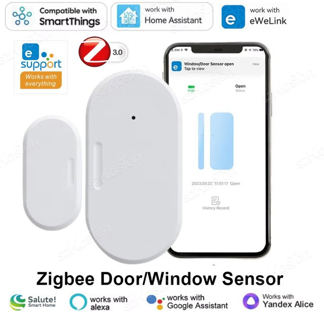 SZKOSTON Smart ZigBee Tür-Fenster-Sensor in Weiß für eWeLink App, Alexa und Google Home Assistant zur Smart Home Automation - Bild 1
