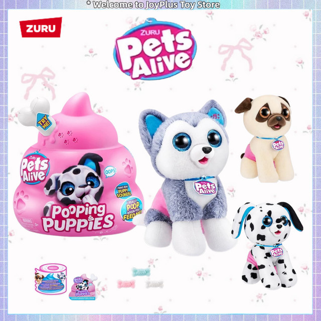 ZURU Pets Alive Pooping Puppies Blind Box, Plüsch-Hundepuppe, Soundspielzeug - Bild 1