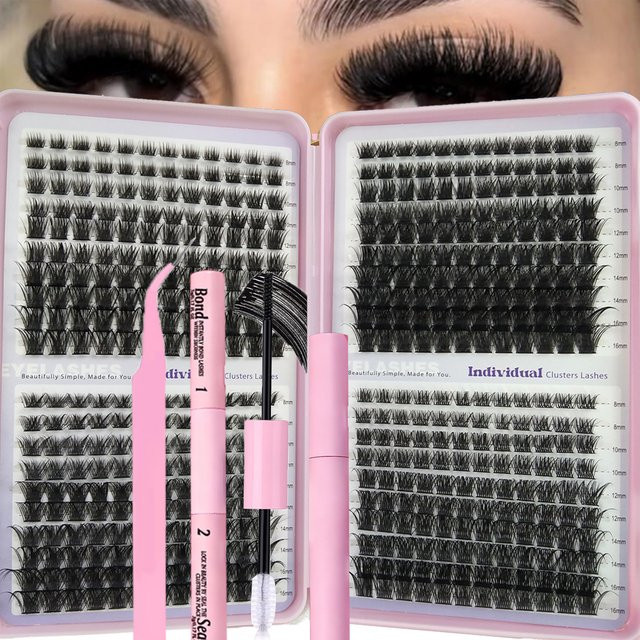 HBZGTLAD Falsche Wimpern-Cluster Set, Black, Unisex - Bild 1