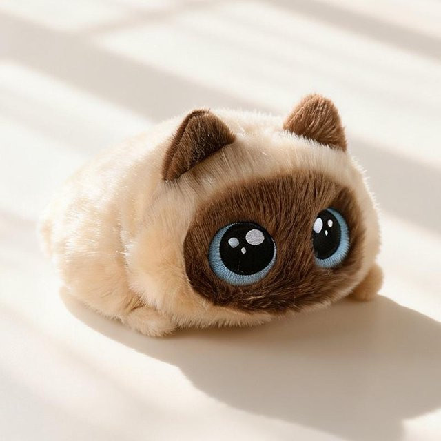 Yiran toy Siamkatze Kätzchen Plüschtier, Schwarz Orange Braun, ab 3 Jahre - Bild 1