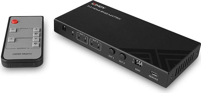 Lindy 38313 HDMI Matrix-Switch 2x2 8K60 Schwarz - Bild 1