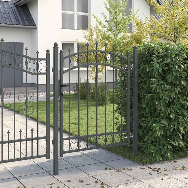 vidaXL Gartentor EMMEN aus Stahl in Grau, B/H: 150 x 100 cm - Bild 2