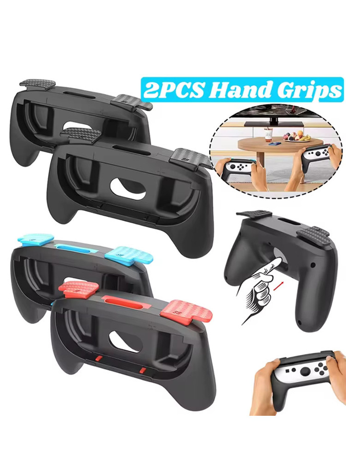 2er-Set Handgriffe für Nintendo Switch Controller in Schwarz als Komfort-Halterungen und Schutzhüllen für dein Zubehör-Kit - Bild 5
