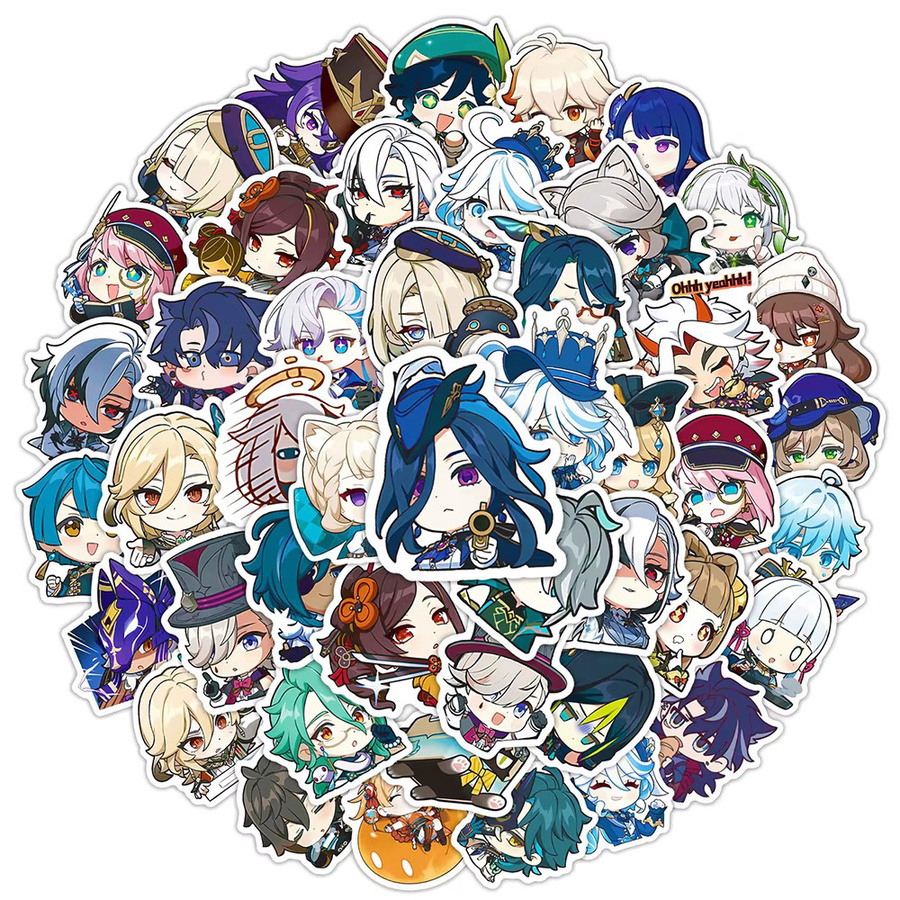 Rspctou Genshin Impact Anime-Spiel-Aufkleber, Mädchen-Sticker, Bunt / Mehrfarbig - Bild 2