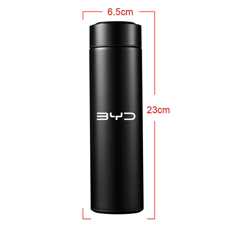 BYD Auto-Thermo-Trinkflasche mit Temperaturanzeige aus Edelstahl, Schwarz, 500 ml - Bild 4