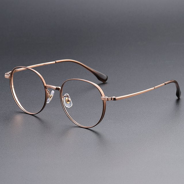 Hindfield Korrektionsbrille, runder Rahmen, Titan, Vollrand - Bild 1