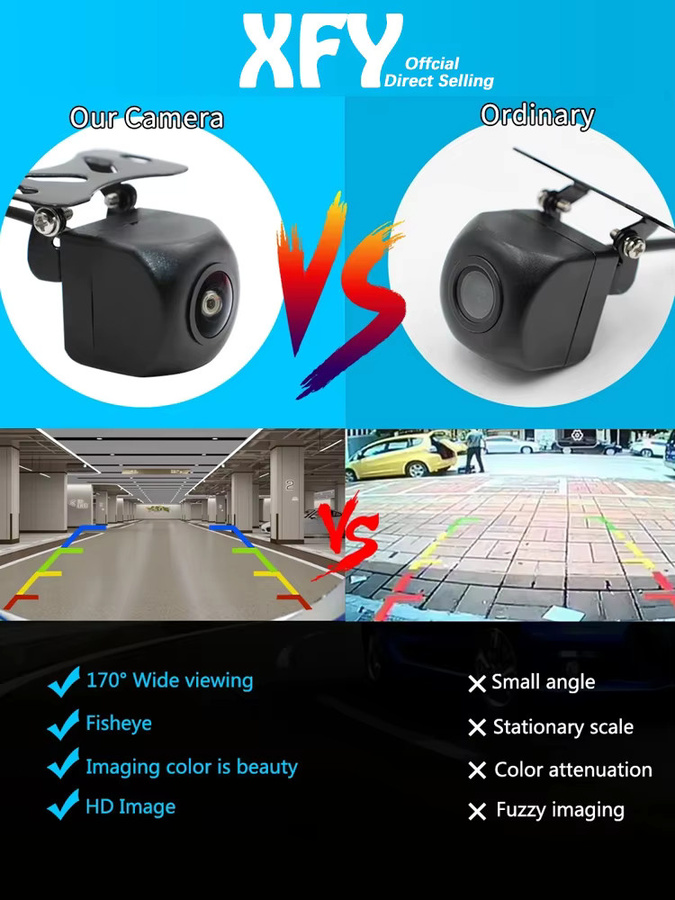 XFY Universelle Full HD 1080P Rückfahrkamera mit Nachtsicht und IP67 Schutz, AHD 4-Pin 2,5mm, Schwarz - Bild 6