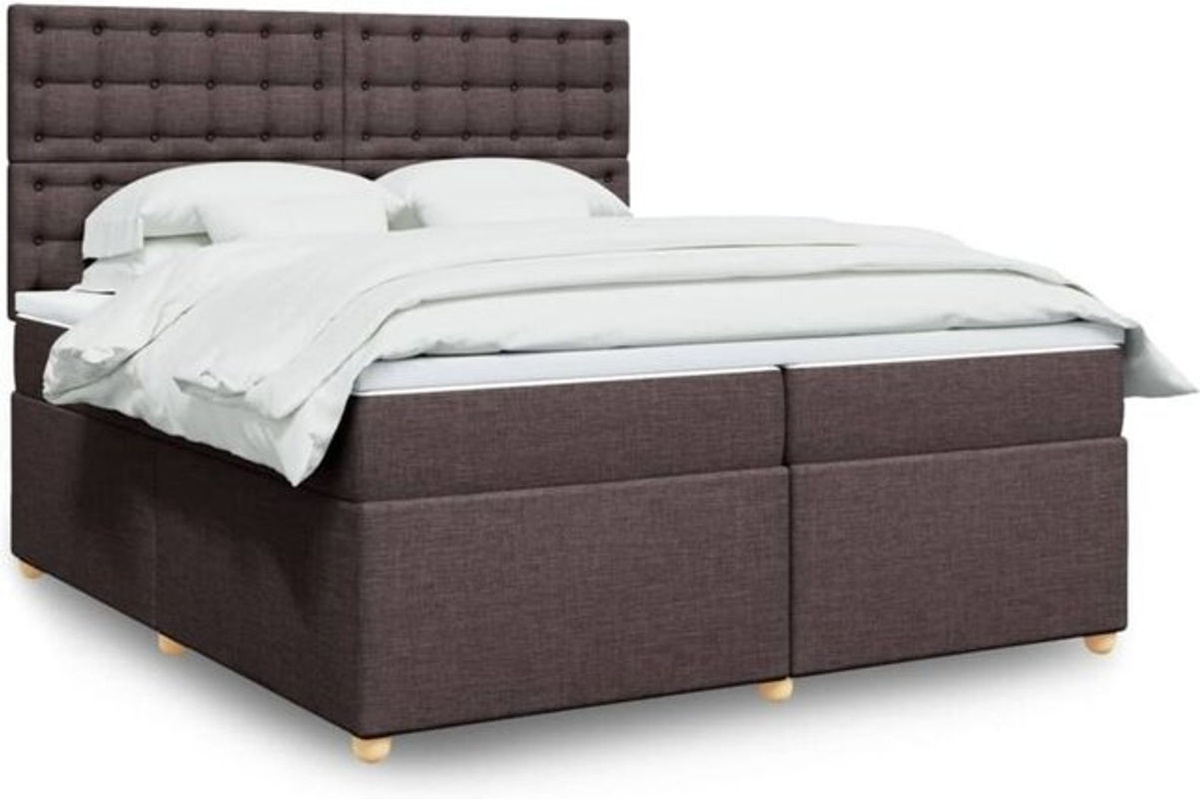 Vidaxl Boxspringbett mit Matratze in Braun aus Stoff und Holzwerkstoff B/T/H: 200 x 200 x 150,5 cm - Bild 1