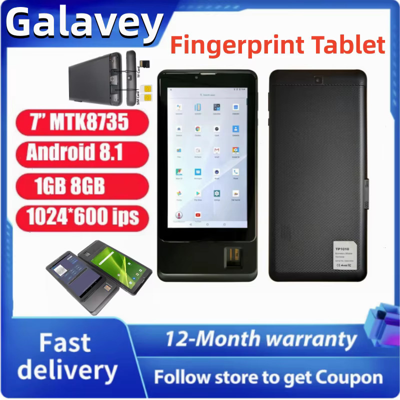 Glavey 7 Zoll Tablet PC mit 4G LTE, Dual SIM, Fingerabdruck-Funktion, 1GB RAM, 8GB ROM, Quad Core MTK8735, GPS und Android 8.1 in Schwarz - Bild 3