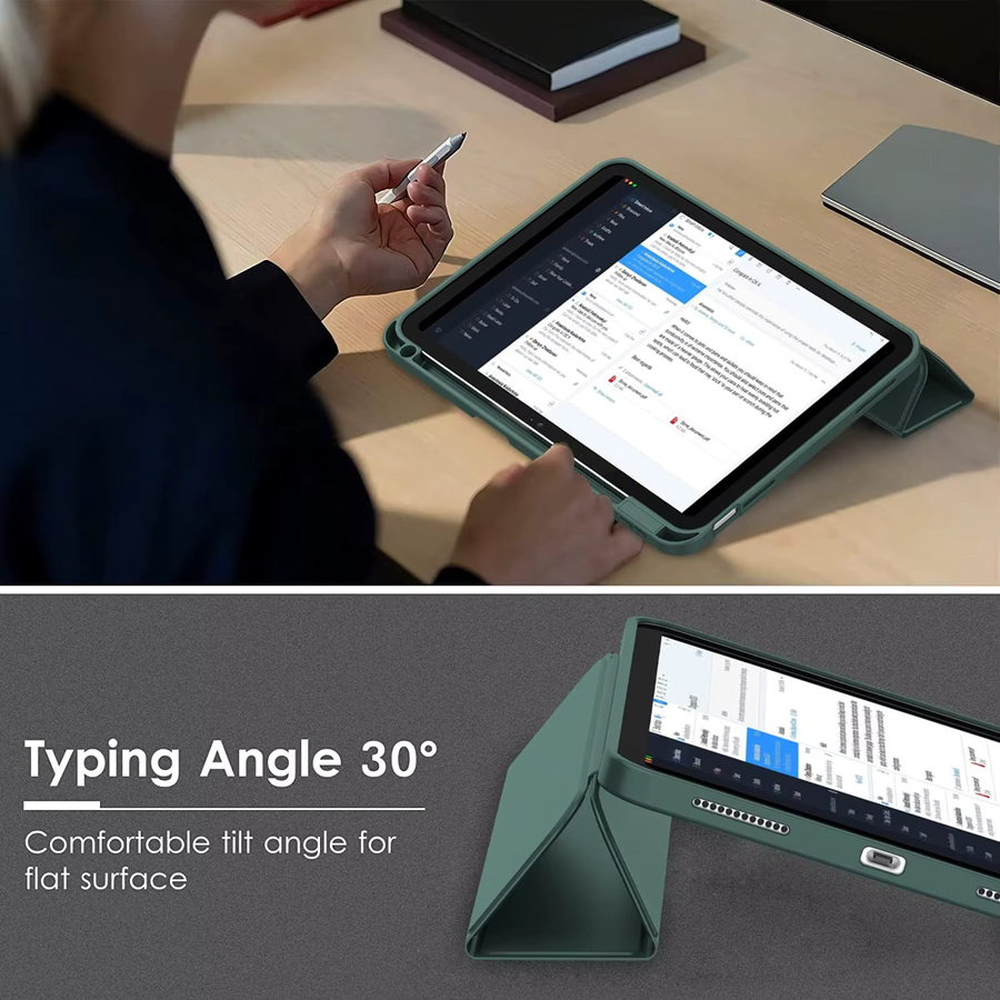 Apple iPad 10. Generation Hülle mit Stifthalter und Smart Cover, TPU-Rückseite, Blau und Grün - Bild 3