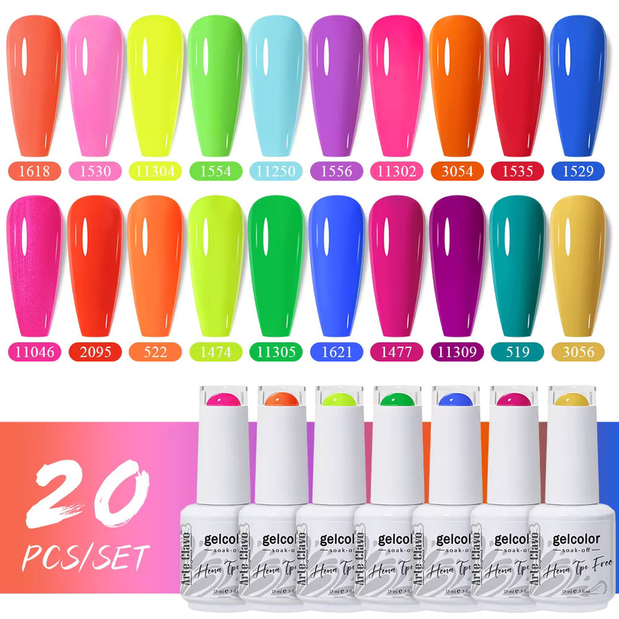 Arte Clavo Gel-Nagellack-Set, 20-teilig, glänzend, HEMA-frei - Bild 1