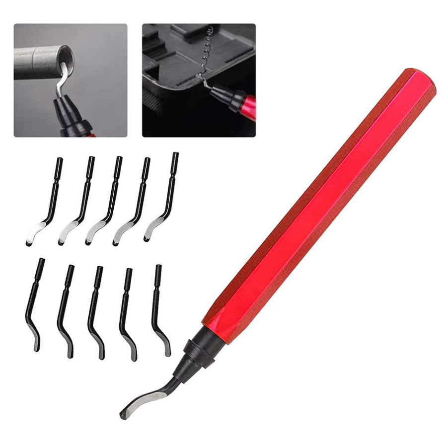 DAZZLEEX Rotary Entgrater Set RB1000 mit 10 Klingen für Metall und Kunststoff in Rot - Bild 3