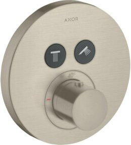 Hansgrohe ShowerSelect UP-THM Fertigmontageset mit Thermostat und 2 Durchlässen, rund, Brushed Nickel - Bild 1