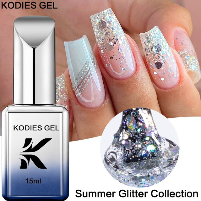 KODIES GEL Sparkle Glitter Gel Nagellack, Schimmernd - Bild 1