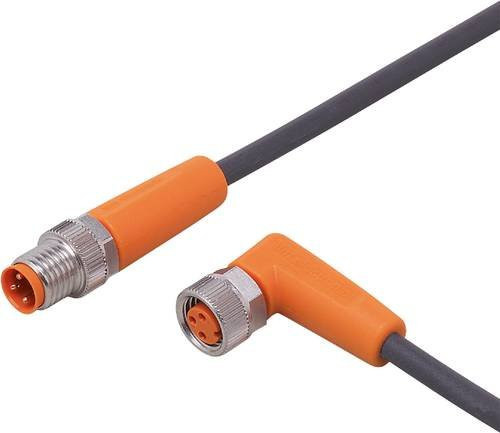ifm electronic EVC279 Verbindungsleitung mit Stecker gerade und Buchse gewinkelt, Farbe: Orange, Länge: 5 m, Polzahl: 3/3 - Bild 1