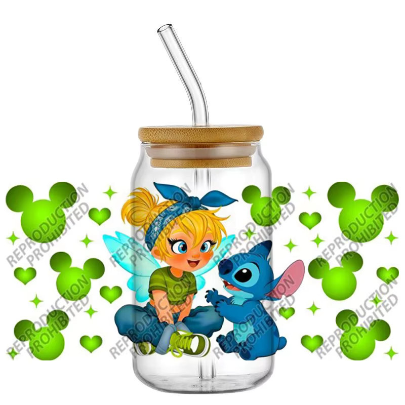 Funko Tinkerbell Cartoon UV DTF 3D-Transferaufkleber für Glasbecher, Mehrfarbig - Bild 1