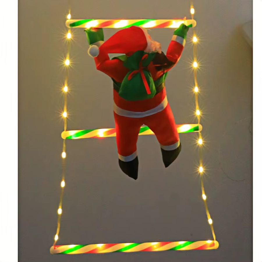 LED Weihnachtsdekoration mit kletterndem Weihnachtsmann in Multicolour, dekorative Leiterlichter für den Innenbereich mit 8 Modi - Bild 4