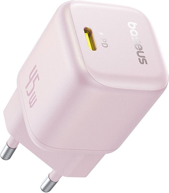 Baseus PicoGo Netzladegerät 45W 3A mit USB-C Anschluss in Rosa - Bild 1