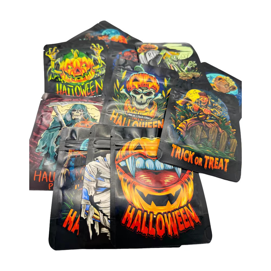 50 Stück Mylar-Folienbeutel in Holografik, geruchsdichte und wiederverschließbare Druckverschlussbeutel in Multicolour zur Aufbewahrung von Schmuck oder als Halloween-Verpackung - Bild 2