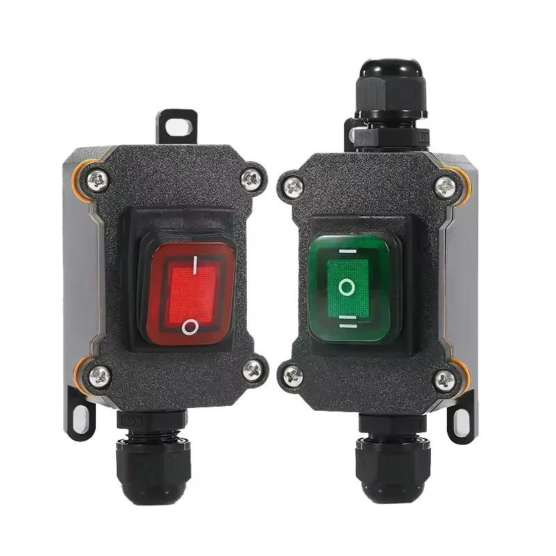 FRONCS Wasserdichter IP67 Inline-Netzwerk-Anschluss mit Ein/Aus-Wippschalter für Outdoor und Marine, 20A, Schwarz/Grün - Bild 2