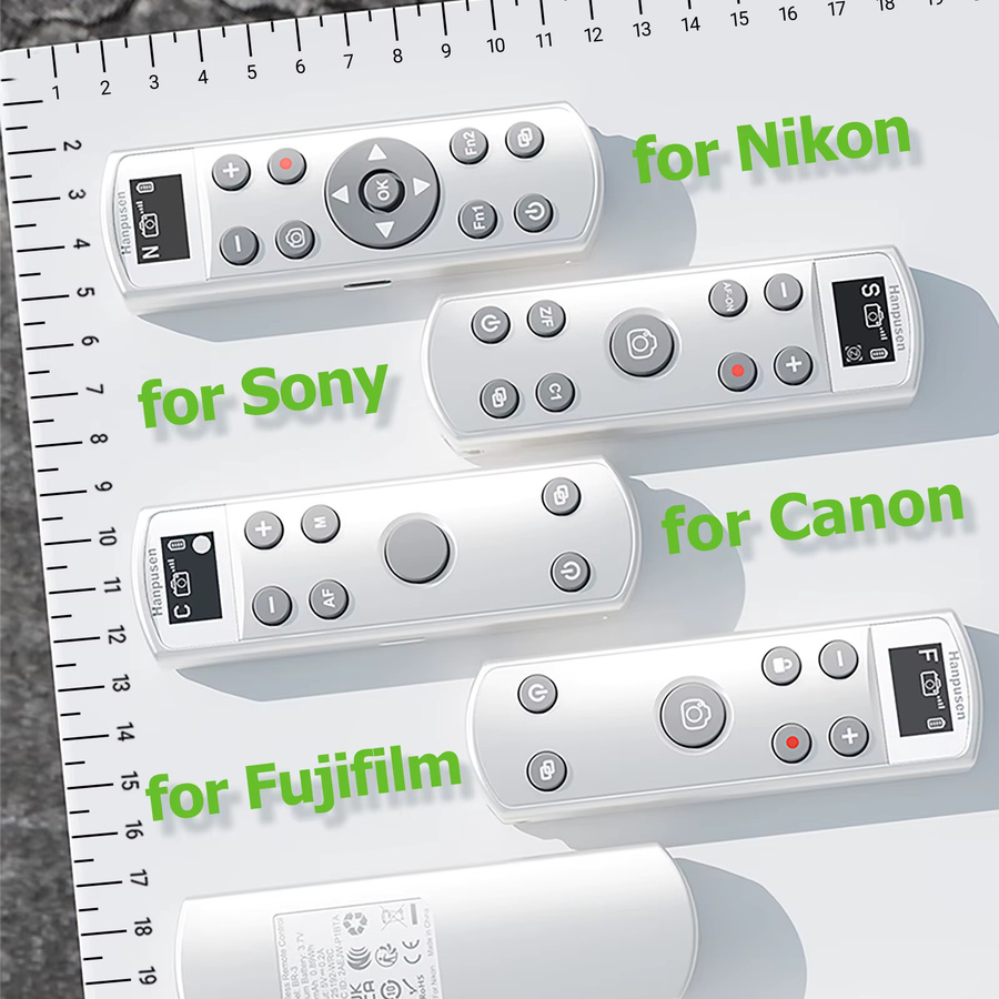 Hanpusen USB-C Bluetooth-Fernbedienung mit OLED-Bildschirm für Sony, Canon, Nikon und Fujifilm Kameras in Weiß - Bild 3