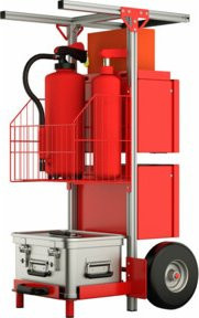 Munk SafeCaddy Brandschutz mit Beladung in Rot aus Aluminium - Bild 1