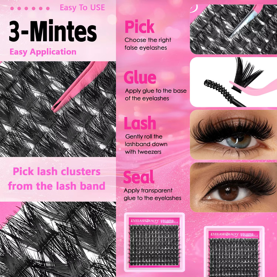 QUEENICE Künstliche Wimpern 100D, 150 Stück, Natürlich - Bild 5