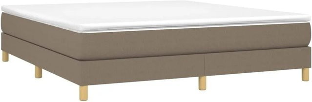 vidaXL Boxspringbett mit Matratze in Taupe, Hybrid-Bett mit Taschenfedern aus Stoff, B/T/H: 160 x 200 x 203 cm - Bild 1