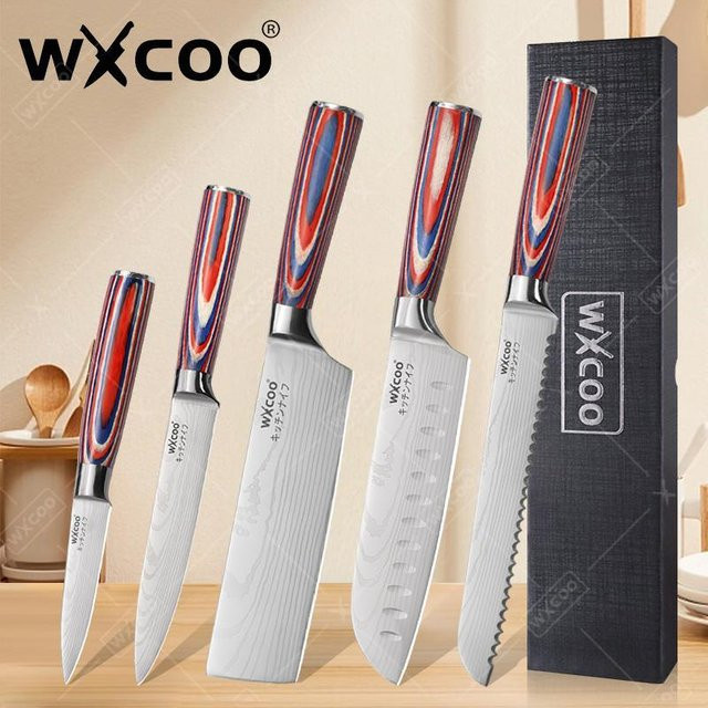 WXCOO Damaskus Chefmesser mit Holzgriff in Braun - Bild 1