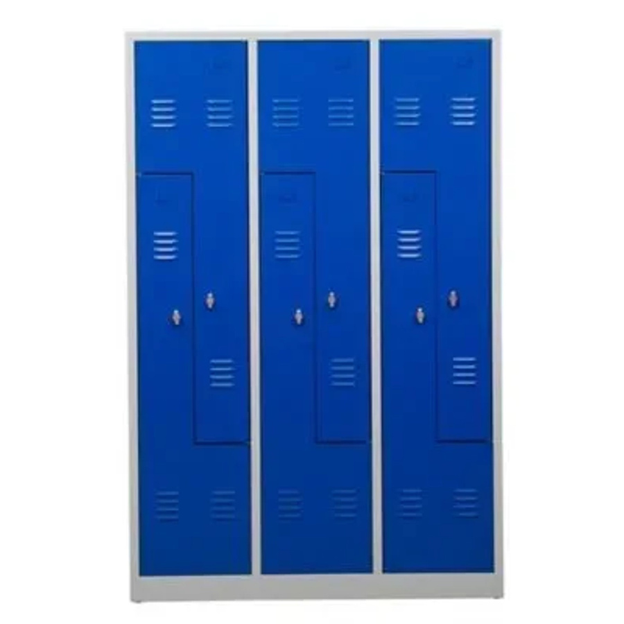 PROREGAL Garderobenspind Camel 6-Fächer-Z-Design in Grau-Blau mit Vorhängeschloss, H x B x T: 180 x 120 x 50 cm - Bild 2