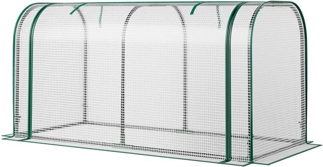 Costway 2 in 1 Mini Gewächshaus mit Metallrahmen in Weiß, B/T/H: 118 x 55 x 60 cm - Bild 1