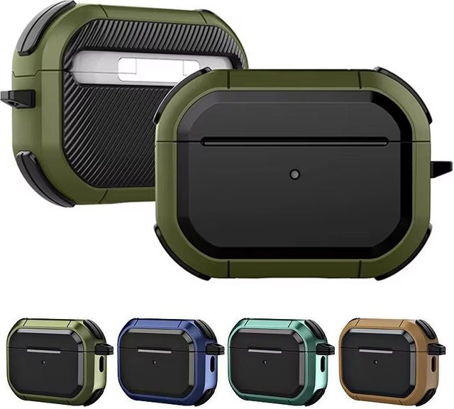 Stoßfeste Silikon-Schutzhülle für Apple AirPods 1., 2. und 3. Generation in Braun - Bild 1
