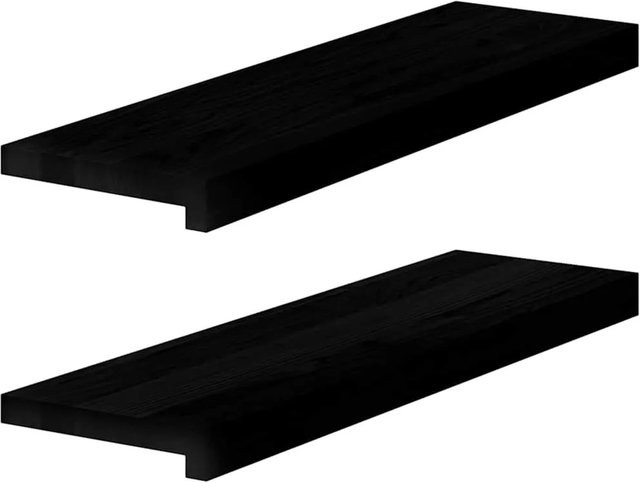 vidaXL Fensterbänke aus Massivholz Eiche, 2 Stück, Dunkelbraun, B: 70 cm, T: 20 cm, H: 2 cm - Bild 1