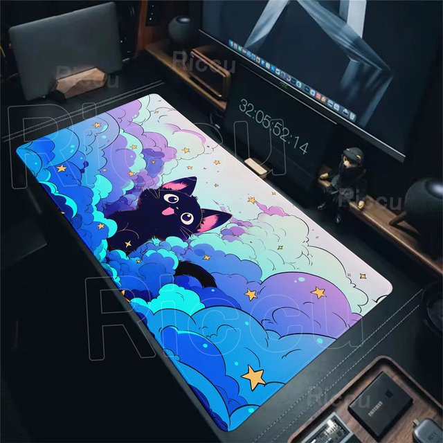 Rubber Company DeskPad Kawaii Katze Mauspad mit Ästhetik-Design, B/T: 90 x 40 cm - Bild 1