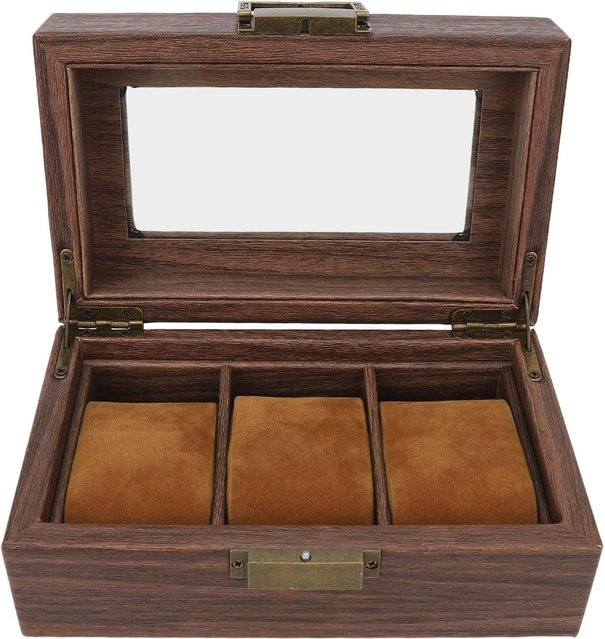 Neoglint Uhrenbox Holz, 3 Fächer, Vintage, Schwarz, Herren - Bild 1