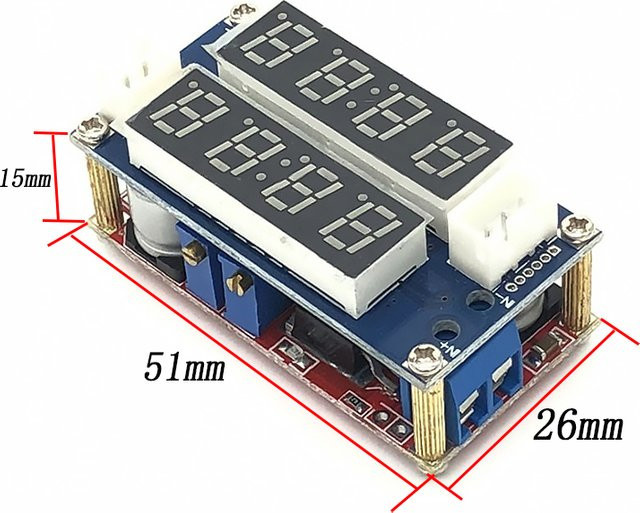 Si Tai&SH XL4015 5A Einstellbares Step-down-Lademodul CC/CV LED-Treiber mit Voltmeter und Amperemeter in Blau - Bild 1