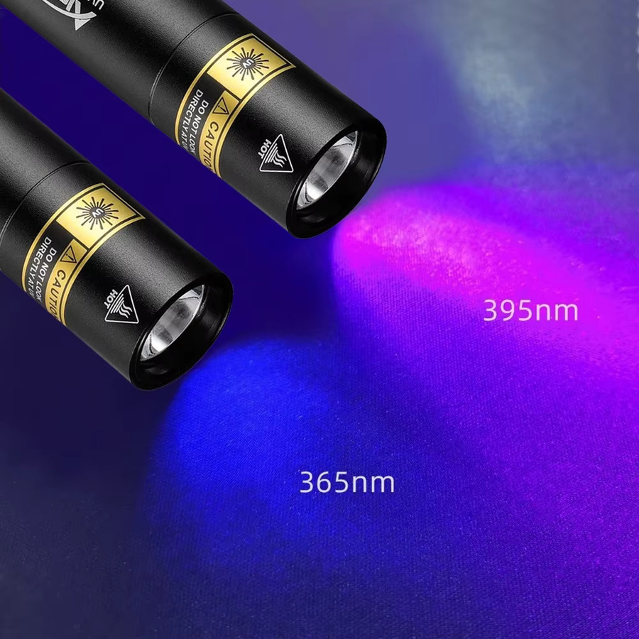 Alonefire UV-Taschenlampe USB wiederaufladbar 365/395 nm Schwarz - Bild 3
