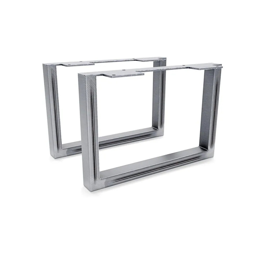 HEVVA Möbelfüße GRAZ 2er Set aus Rohstahl in Silber Matt, Höhe: 20 cm, Tiefe: 30 cm - Bild 2