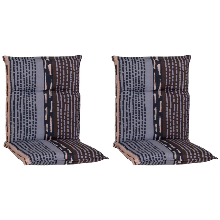 Beo Sitzauflage Niedriglehner Bangui 2er-Set gestreift Grau-Ecru B/T/H: 101 x 50 x 50 cm - Bild 2