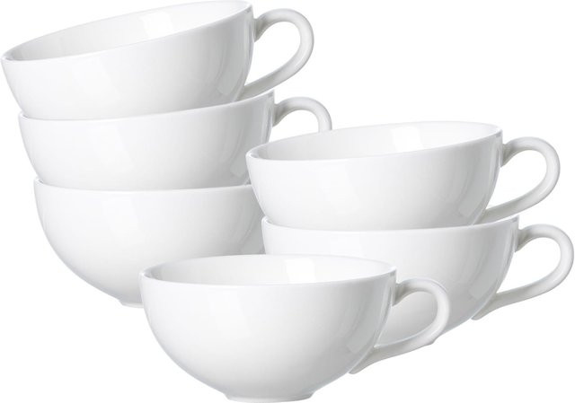 Ritzenhoff & Breker Teetassen Skagen aus Porzellan, Weiß, 6er Set, 180 ml - Bild 1