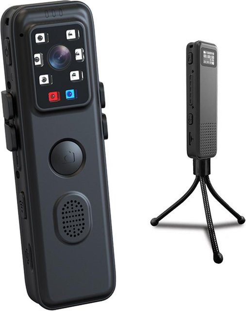 Andoer WiFi Körperkamera mit 1080P Video- und Audioaufzeichnung, tragbare Mini-Action-Cam in Rot und Schwarz - Bild 1