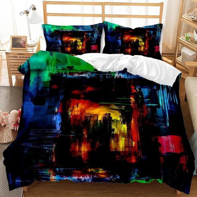 Bettwäscheset Your Warm Home mit abstraktem Aquarell-Design in Multicolour, Material Polyester und Mikrofaser, B/H: 135 x 200 cm - Bild 1