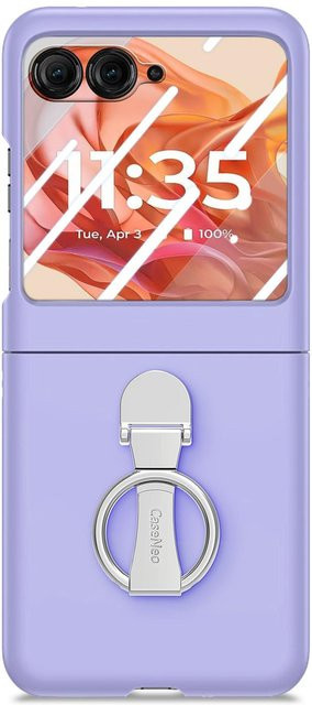 Einfarbige Sprühöl-Handyhülle mit Ringhalterung für Motorola Razr 50 Ultra, 40 Ultra und Razr 60 Ultra in Purple - Bild 1