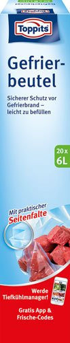 Toppits Gefrierbeutel transparent, 20 Stück, 6 Liter - Bild 1