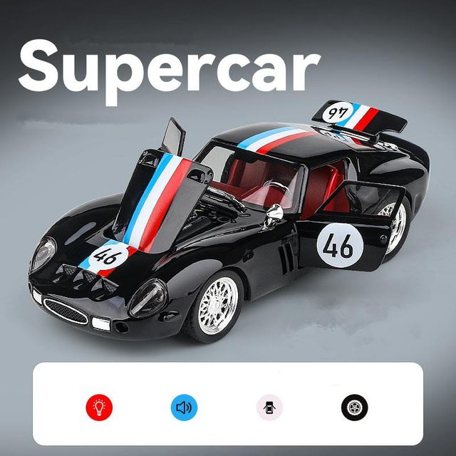 Linyi toy car 250 Gto Sportwagen Modell, 1:32, Metall, mit Licht und Sound, ab 14 Jahren - Bild 1