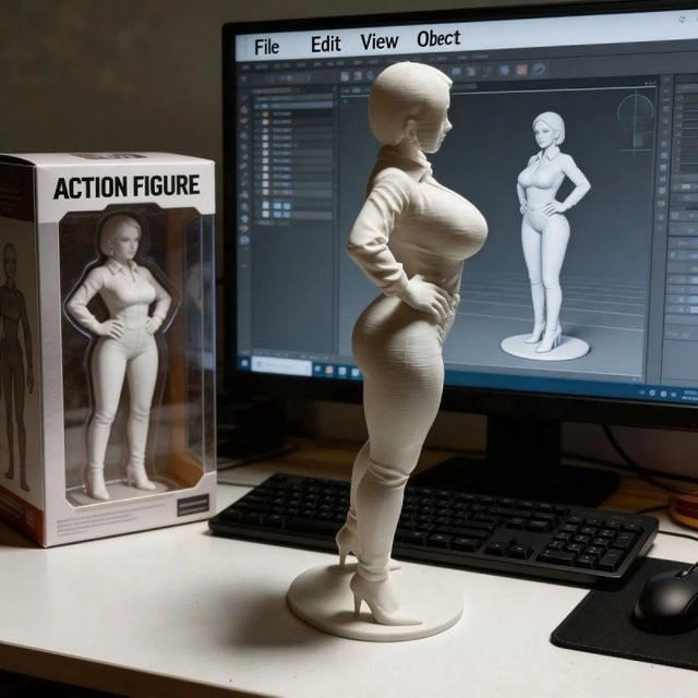 CELEBON Minimalistische Weibliche Skulptur in Weiß, 3D-gedruckte Dekofigur für dein Zuhause und den Schreibtisch - Bild 1