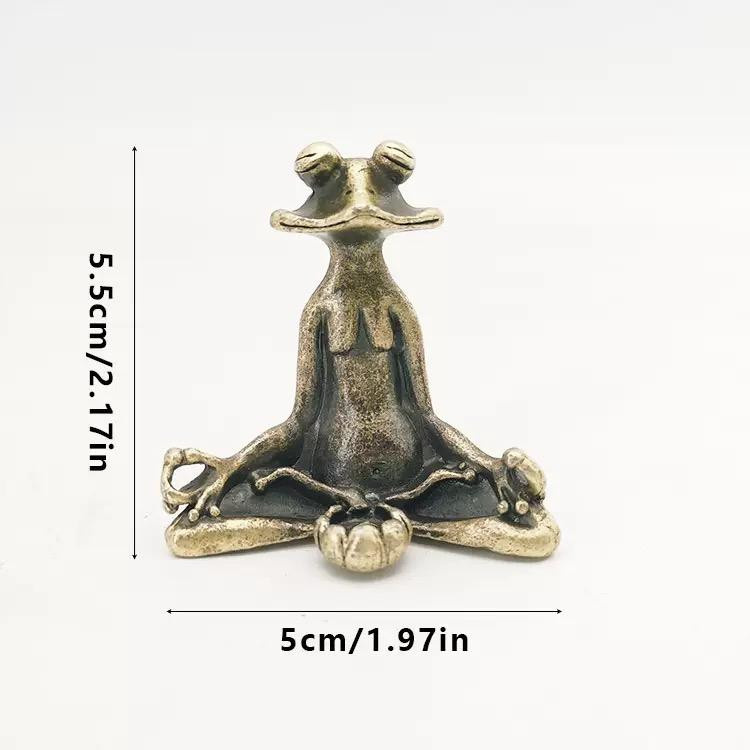 Yiran toy Antike Messing Froschstatue als Räuchergefäß und Teetier in Gold und Kupfer - Bild 2